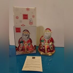 New In Box Mikasa Santa's Glow Red Santa Claus Votive 6" Germany